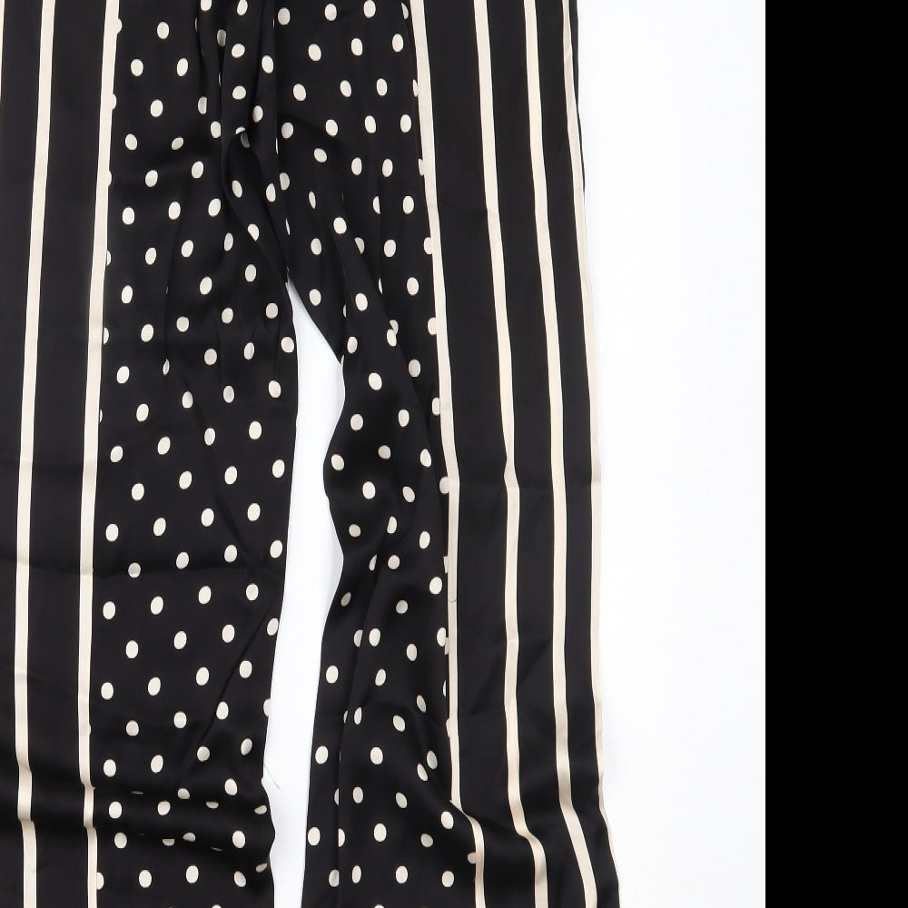 Marks and Spencer Womens Black Polka Dot  Trousers  Size 10 L30 in