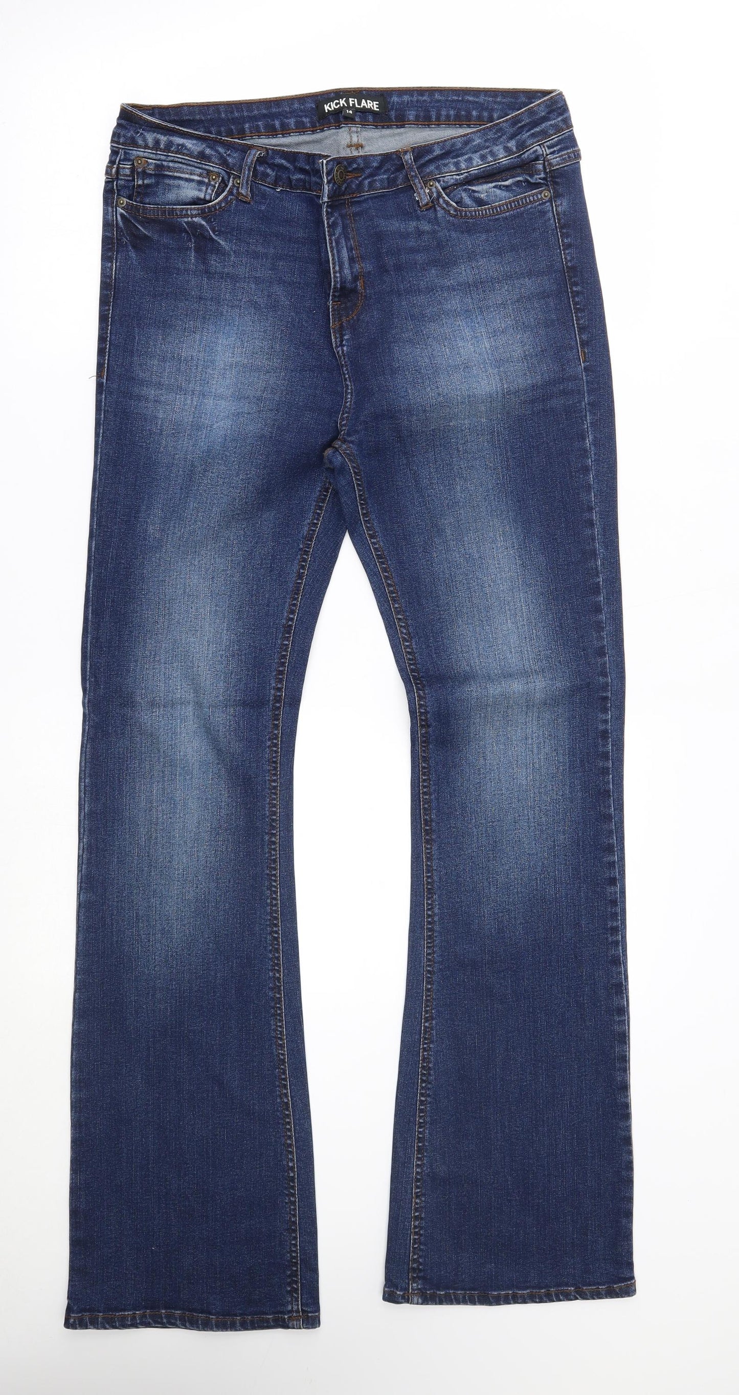 Peacocks Womens Blue  Denim Bootcut Jeans Size 14 L28 in