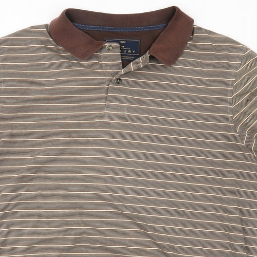 Marks and Spencer Mens Brown Striped   Polo Size XL