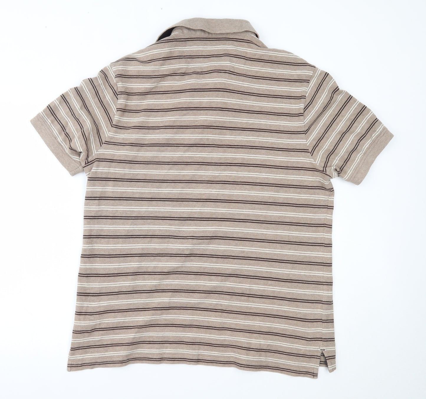 Marks and Spencer Mens Brown Striped   Polo Size XL