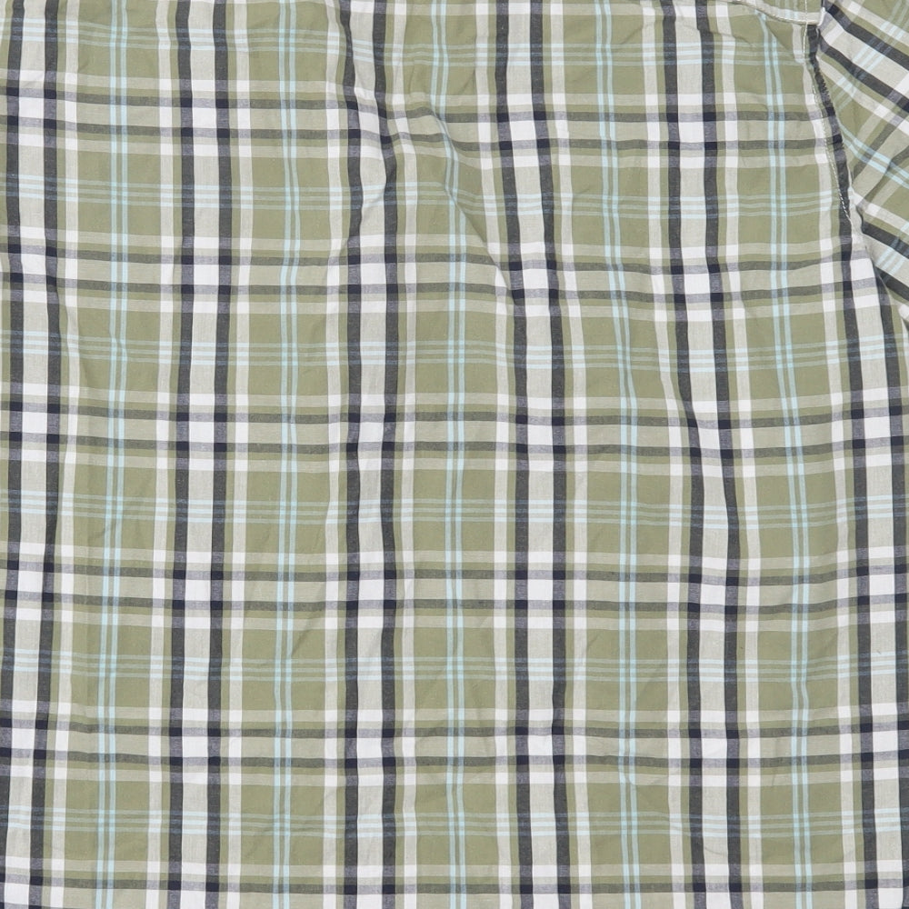 TU Mens Green Plaid   Button-Up Size M