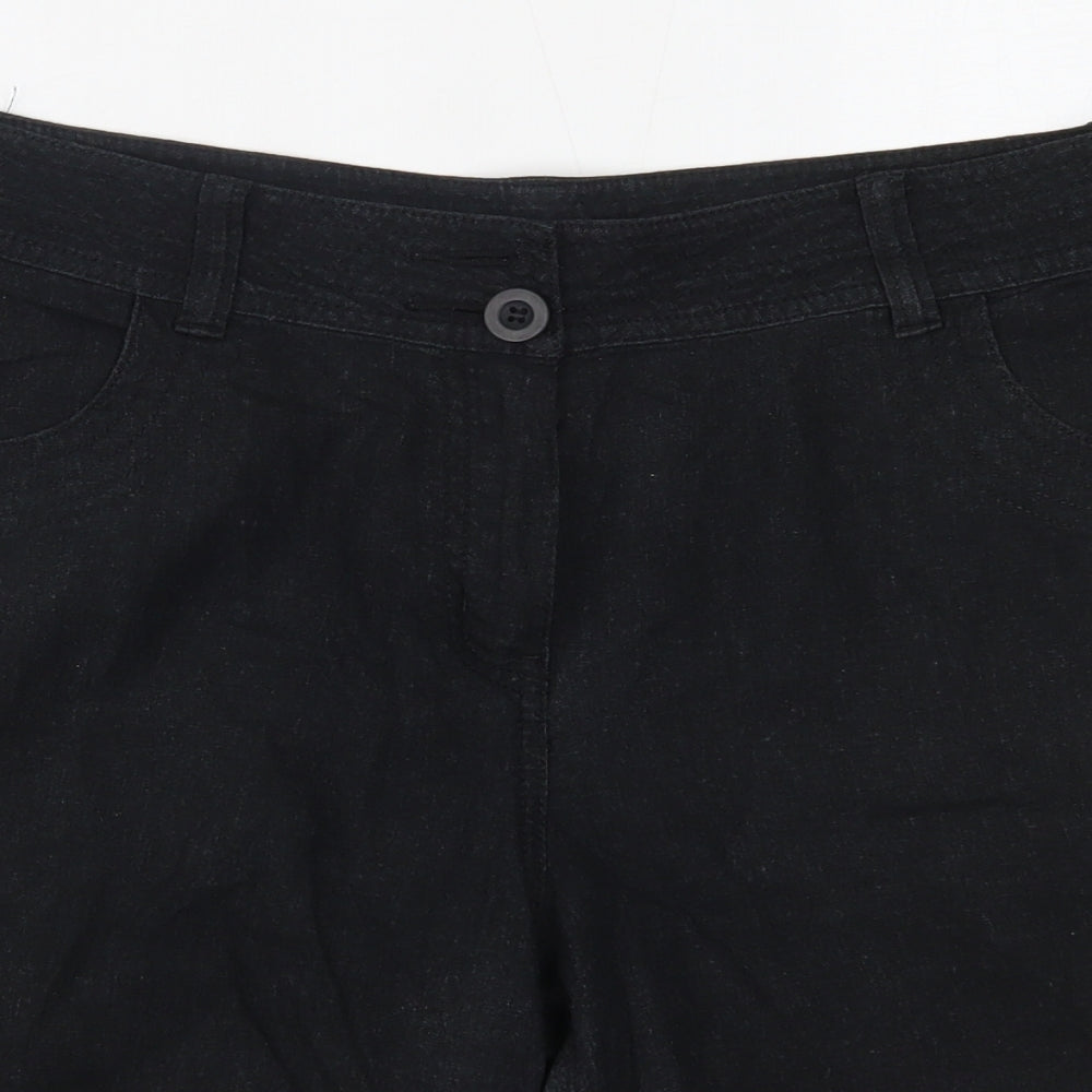 Marks and Spencer Womens Black   Cut-Off Shorts Size 16