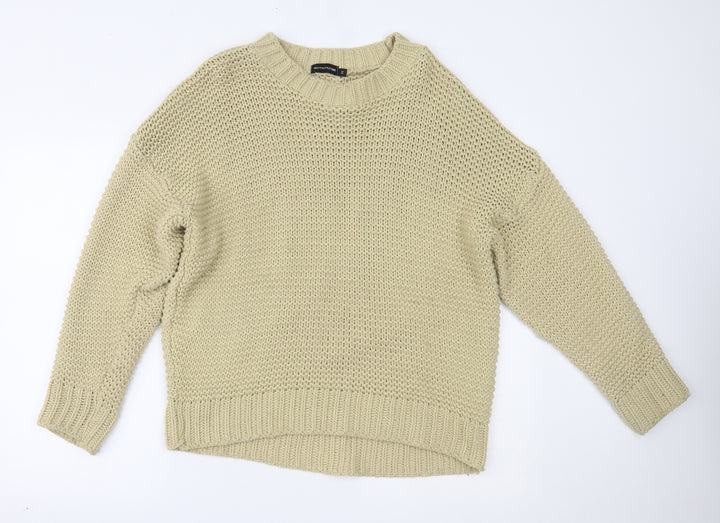 PRETTYLITTLETHING Womens Beige Pullover Jumper Size M