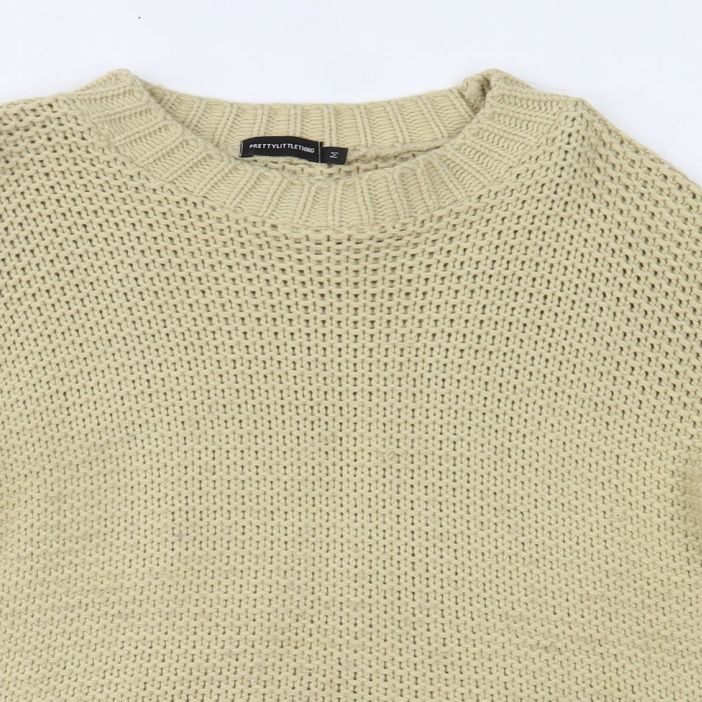 PRETTYLITTLETHING Womens Beige   Pullover Jumper Size M