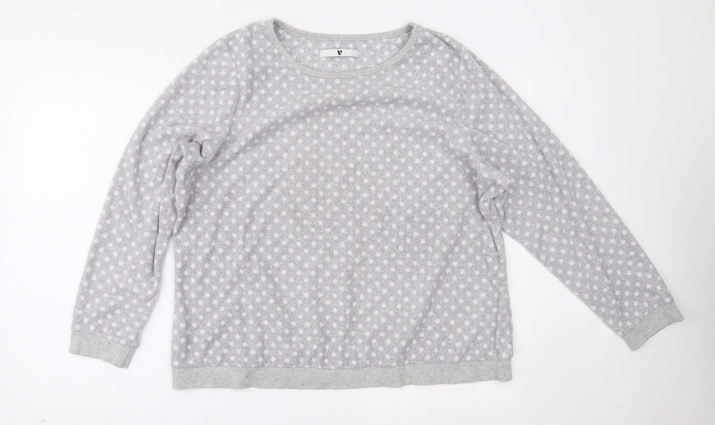 Very Womens Grey Polka Dot  Top Pyjama Top Size 16