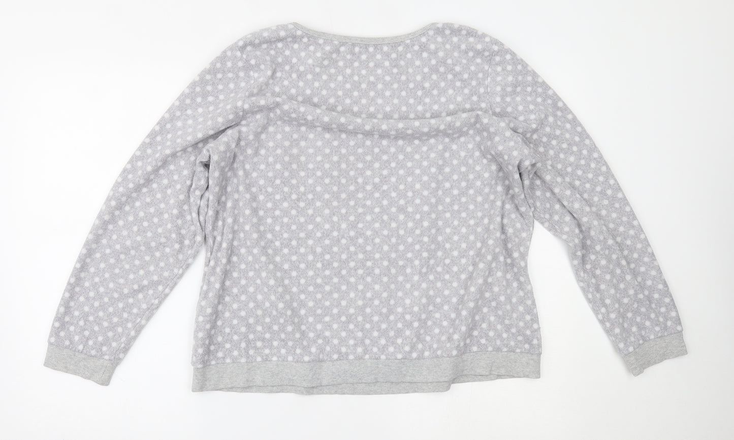 Very Womens Grey Polka Dot  Top Pyjama Top Size 16