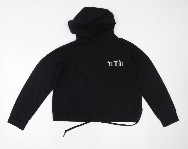 New Look Womens Black Pullover Hoodie Size 12