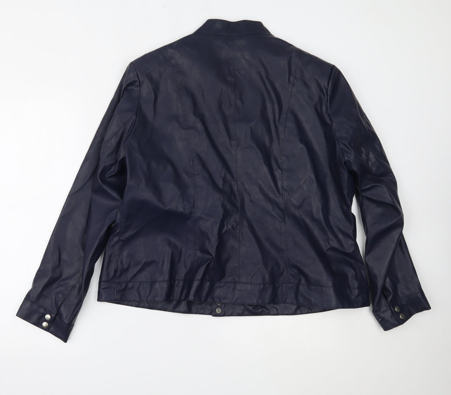 Etam Womens Blue   Motorcycle Jacket Coat Size 22