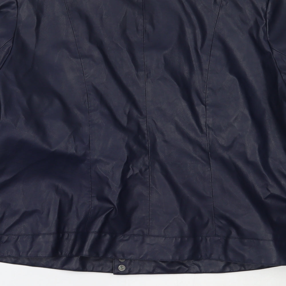 Etam Womens Blue   Motorcycle Jacket Coat Size 22