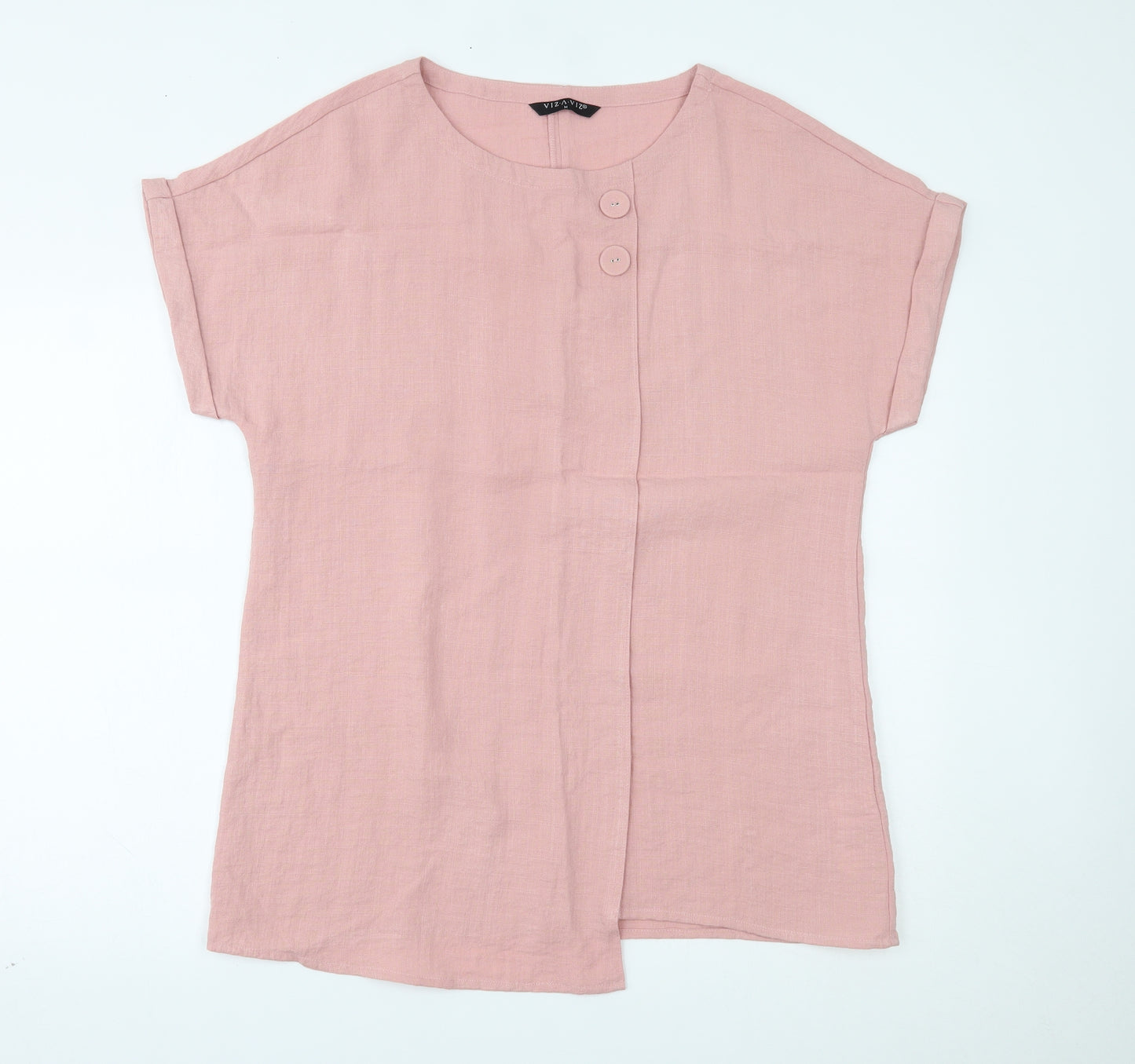 Viza Viz Womens Pink   Basic Blouse Size M