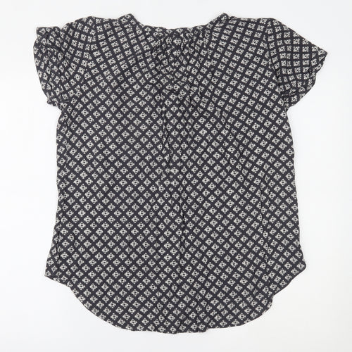 Fat Face Womens Blue Geometric  Basic Blouse Size 12