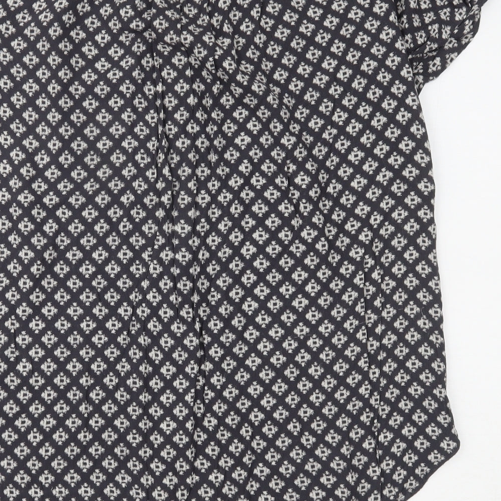 Fat Face Womens Blue Geometric  Basic Blouse Size 12