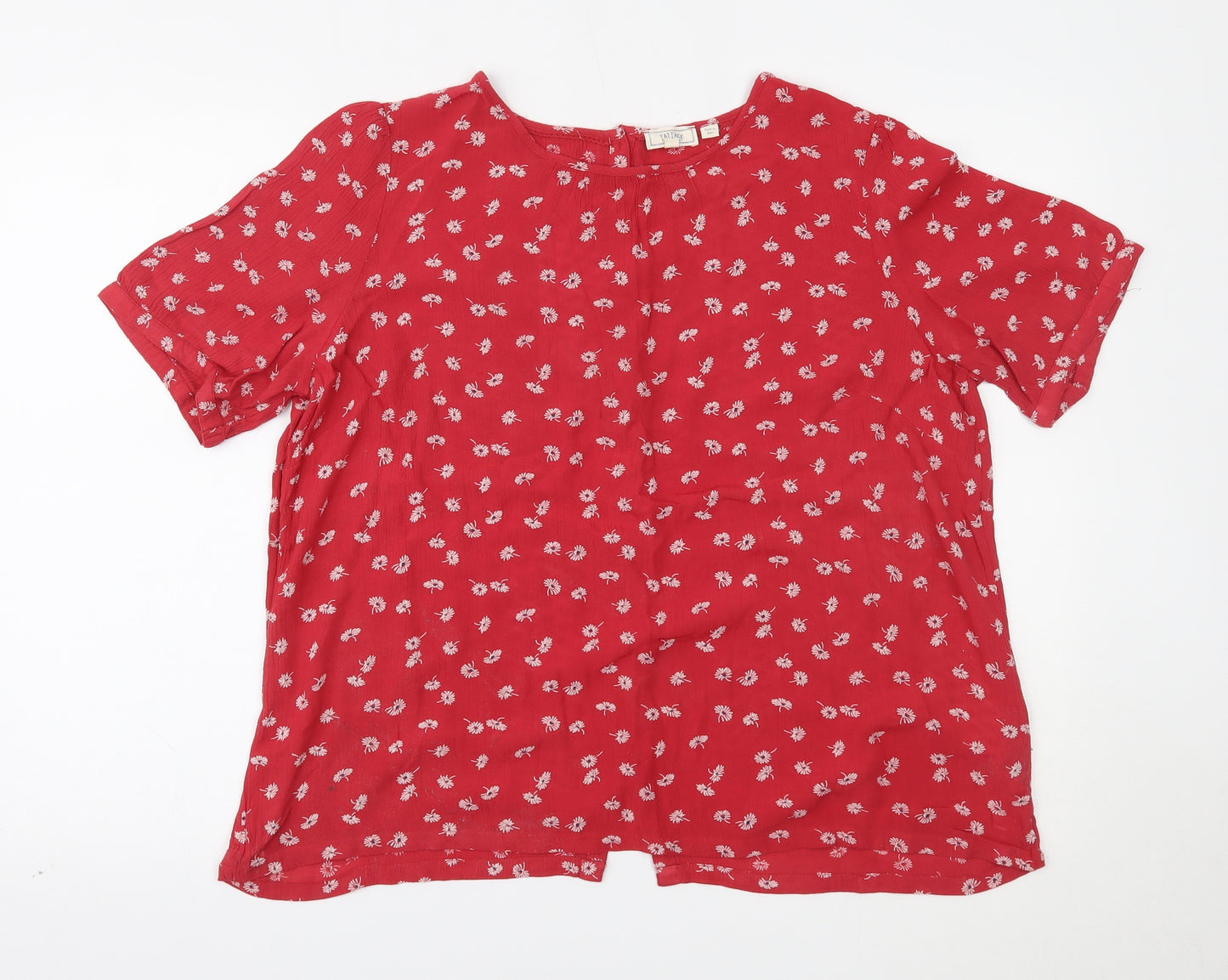 Fat Face Womens Red Floral  Basic Blouse Size 14