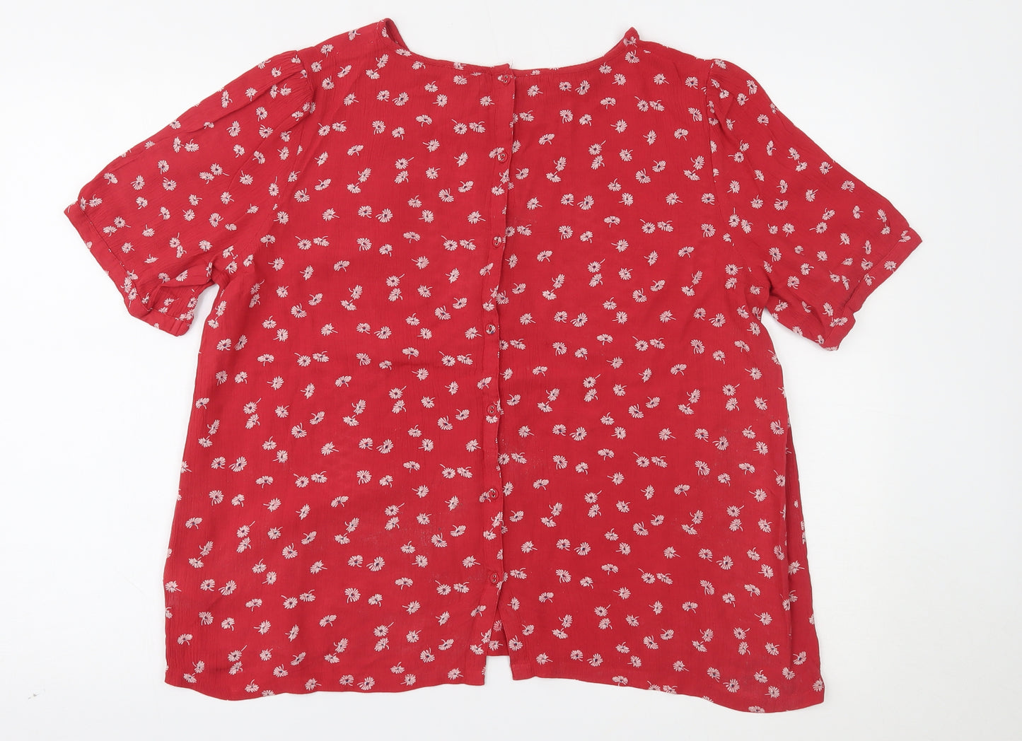 Fat Face Womens Red Floral  Basic Blouse Size 14