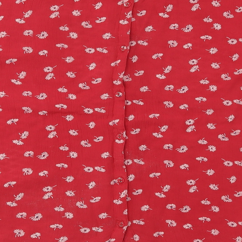 Fat Face Womens Red Floral  Basic Blouse Size 14