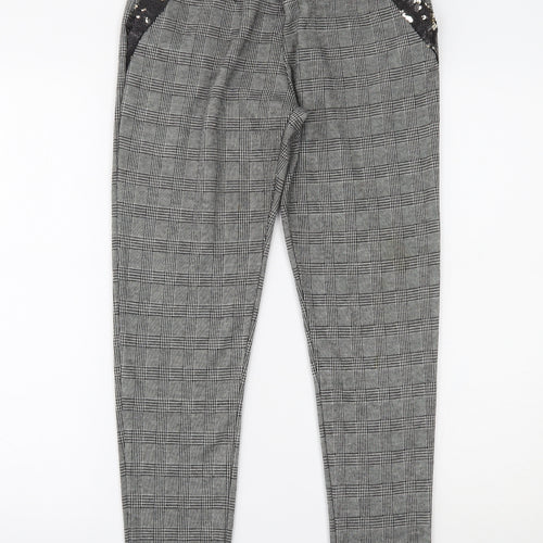 Preworn Womens Black Houndstooth  Jogger Trousers Size 20 L26 in