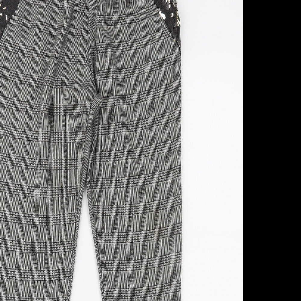 Preworn Womens Black Houndstooth  Jogger Trousers Size 20 L26 in