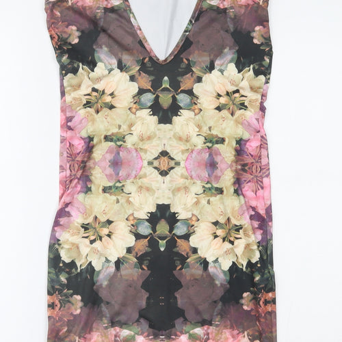 Topshop Womens Multicoloured Floral  Bodycon  Size 8