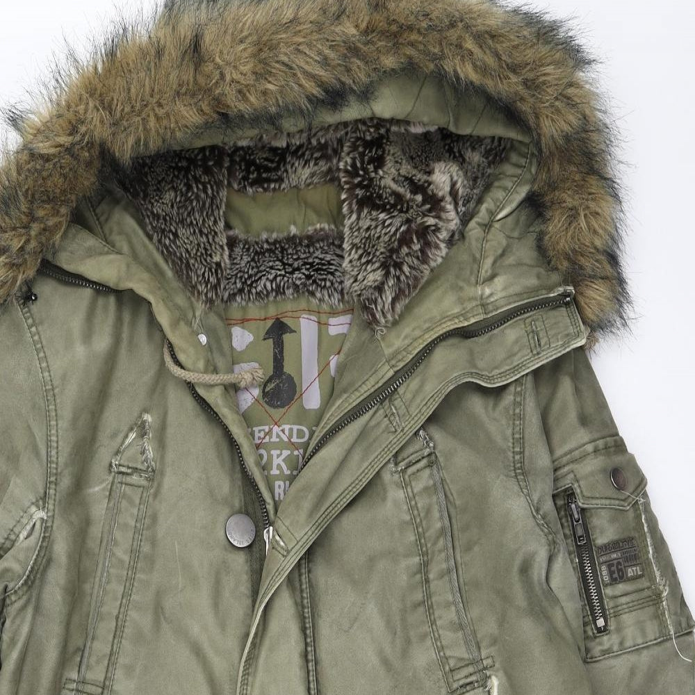 River Island Mens Green   Parka Coat Size M