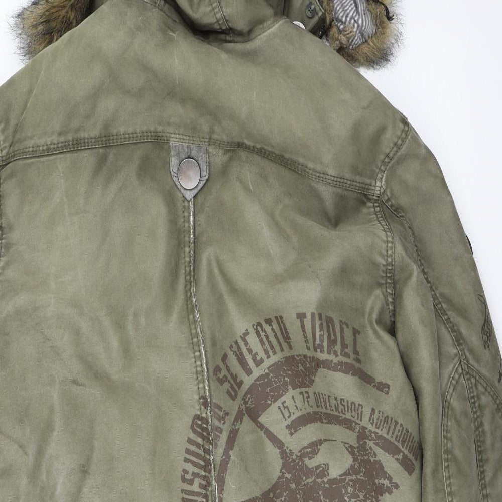 River Island Mens Green   Parka Coat Size M