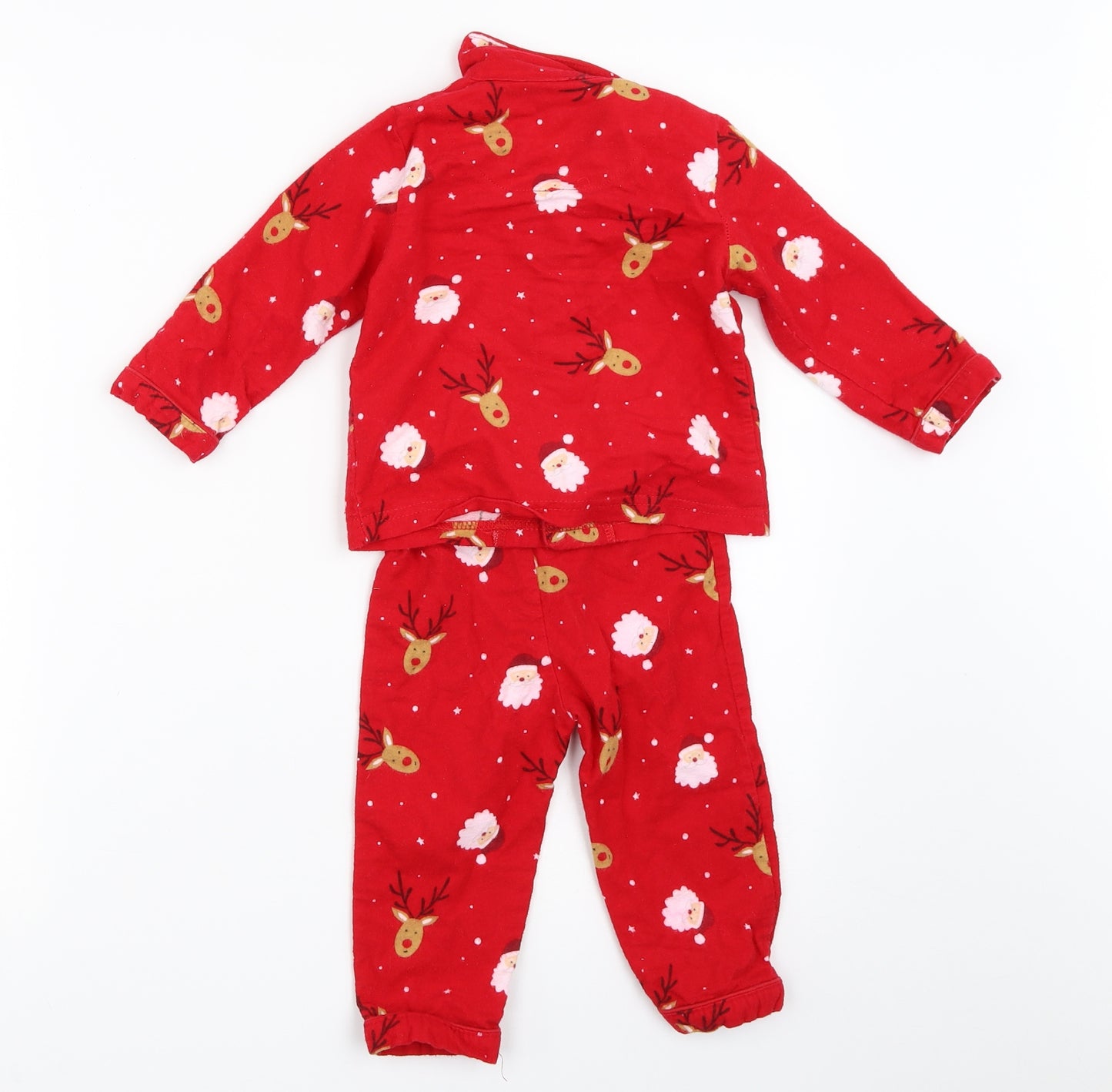 Primark Baby Red Solid  Capri Pyjama Set Size 12-18 Months  - christmas