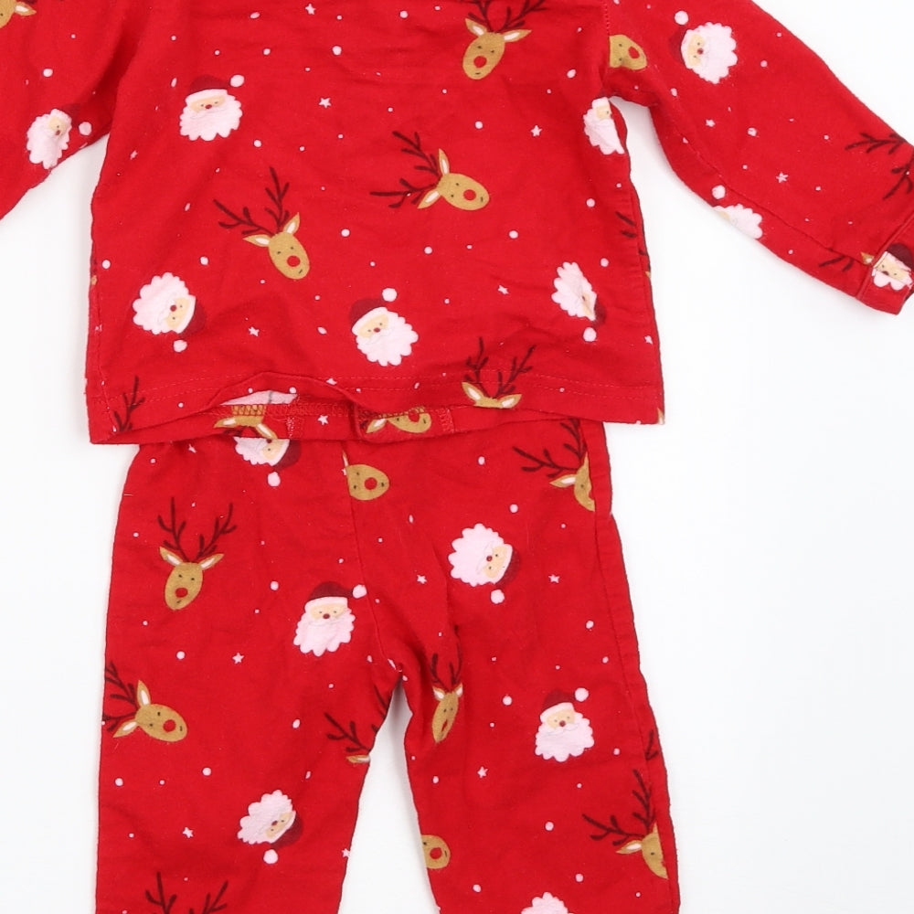 Primark Baby Red Solid  Capri Pyjama Set Size 12-18 Months  - christmas