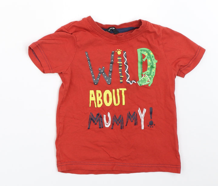 George Boys Orange   Basic T-Shirt Size 2-3 Years