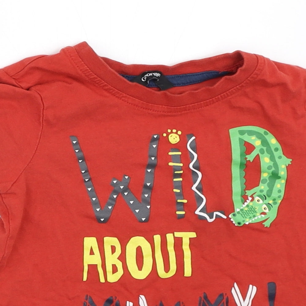 George Boys Orange   Basic T-Shirt Size 2-3 Years