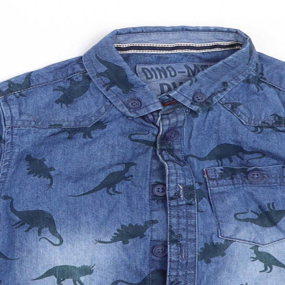 Matalan Boys Blue  Denim Basic Button-Up Size 18-24 Months