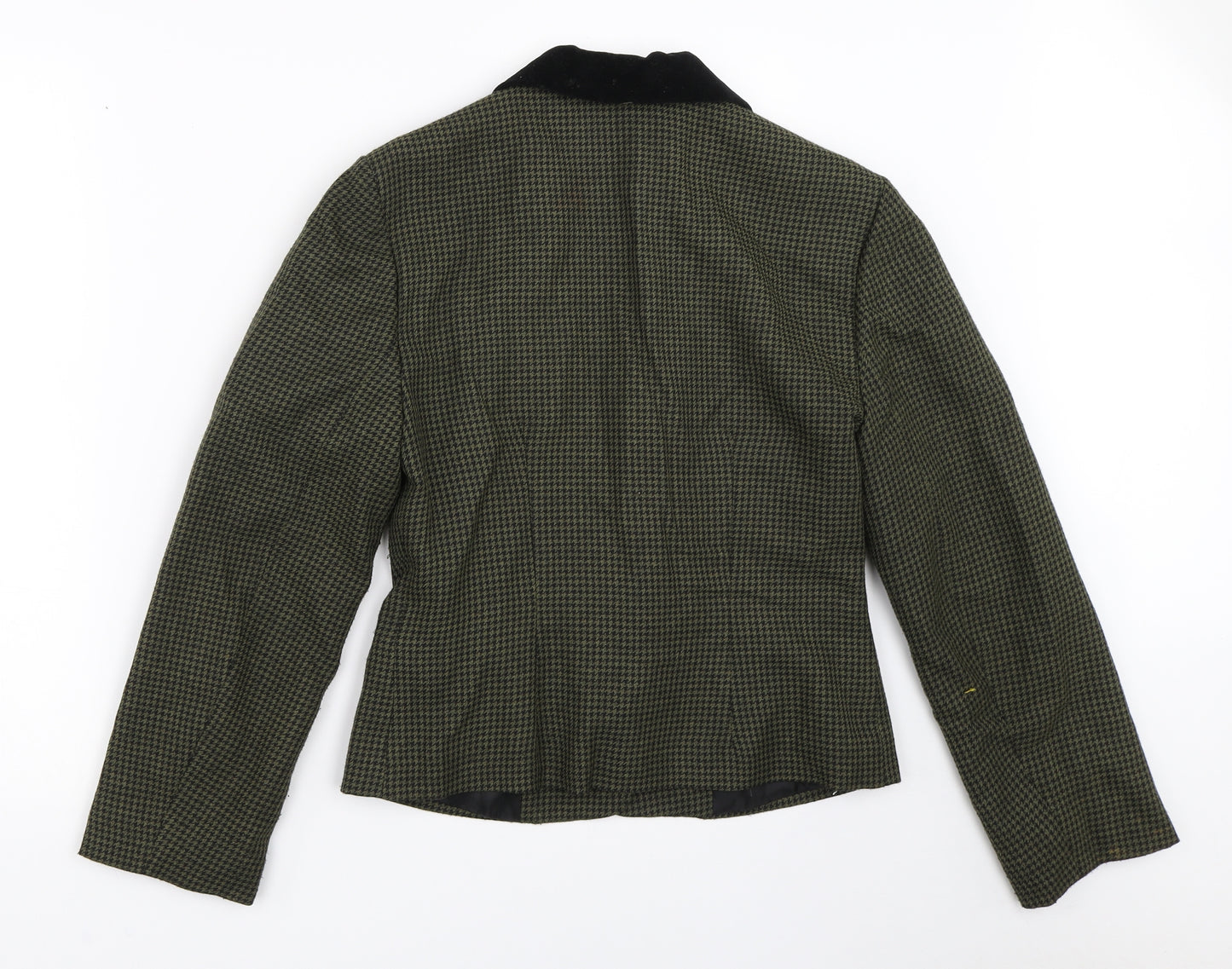 SHE Womens Green Houndstooth  Jacket Blazer Size 10