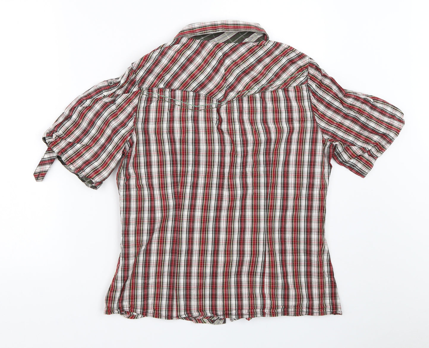 NEXT Womens Red Check  Basic Button-Up Size 14