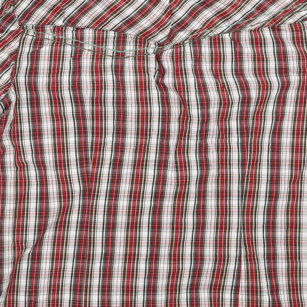 NEXT Womens Red Check  Basic Button-Up Size 14