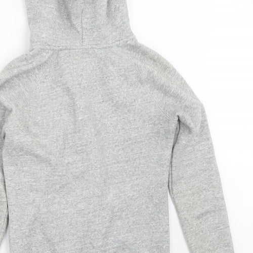 Jack Wills Womens Grey  Cotton Full Zip Hoodie Size 8