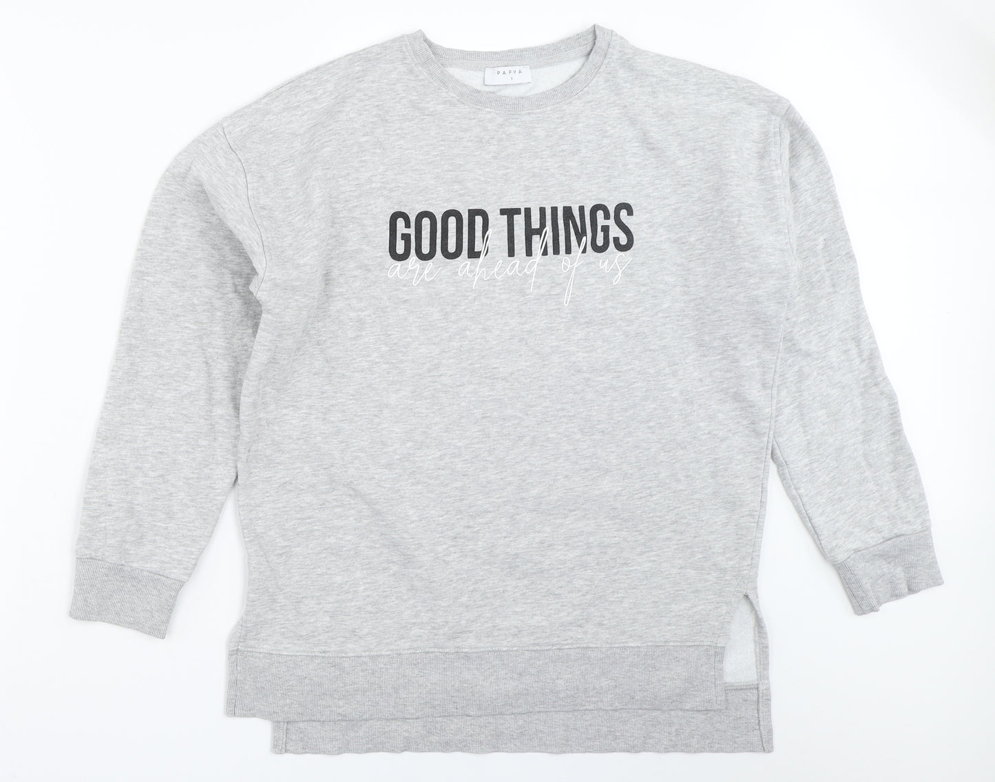 Papaya Womens Grey   Pullover Sweatshirt Size M