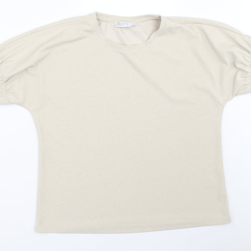 Papaya Womens Beige   Basic T-Shirt Size 12