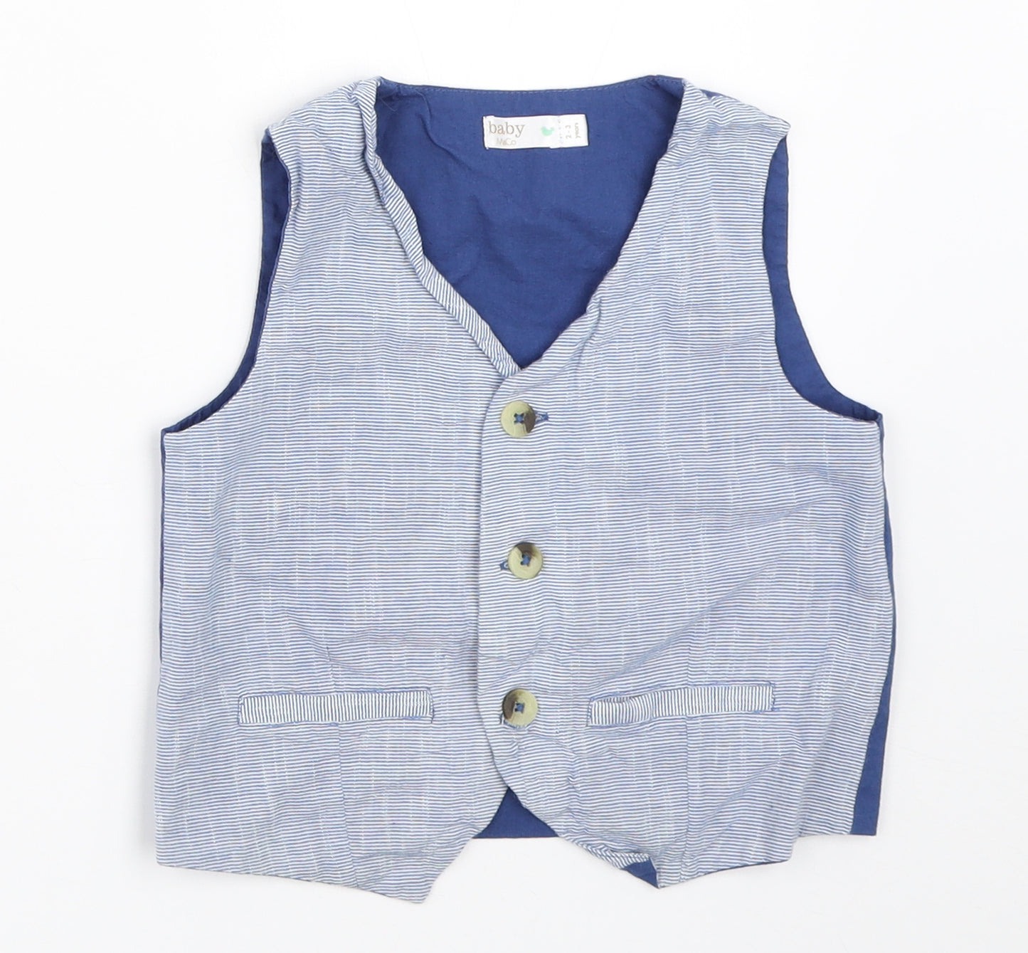 M&Co Boys Blue   Jacket Waistcoat Size 2-3 Years