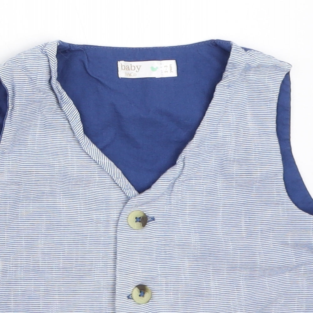 M&Co Boys Blue   Jacket Waistcoat Size 2-3 Years