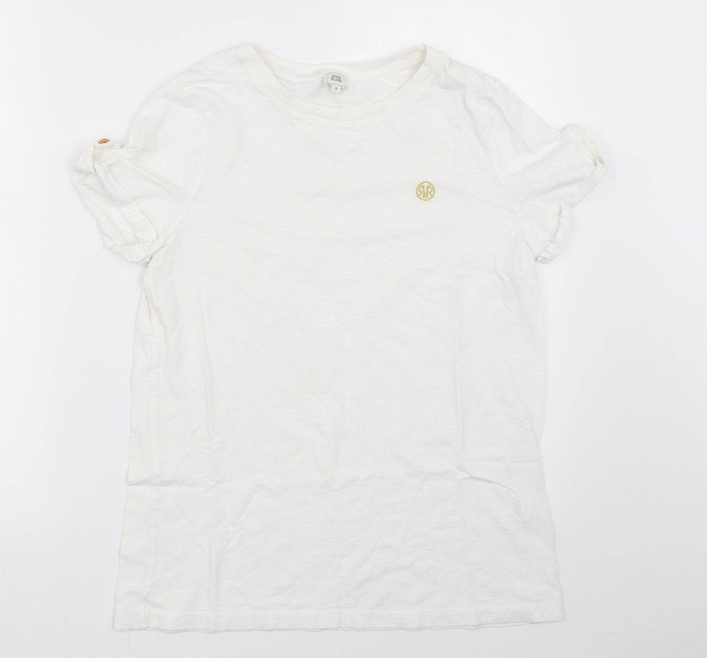 River Island Womens White   Basic T-Shirt Size 8