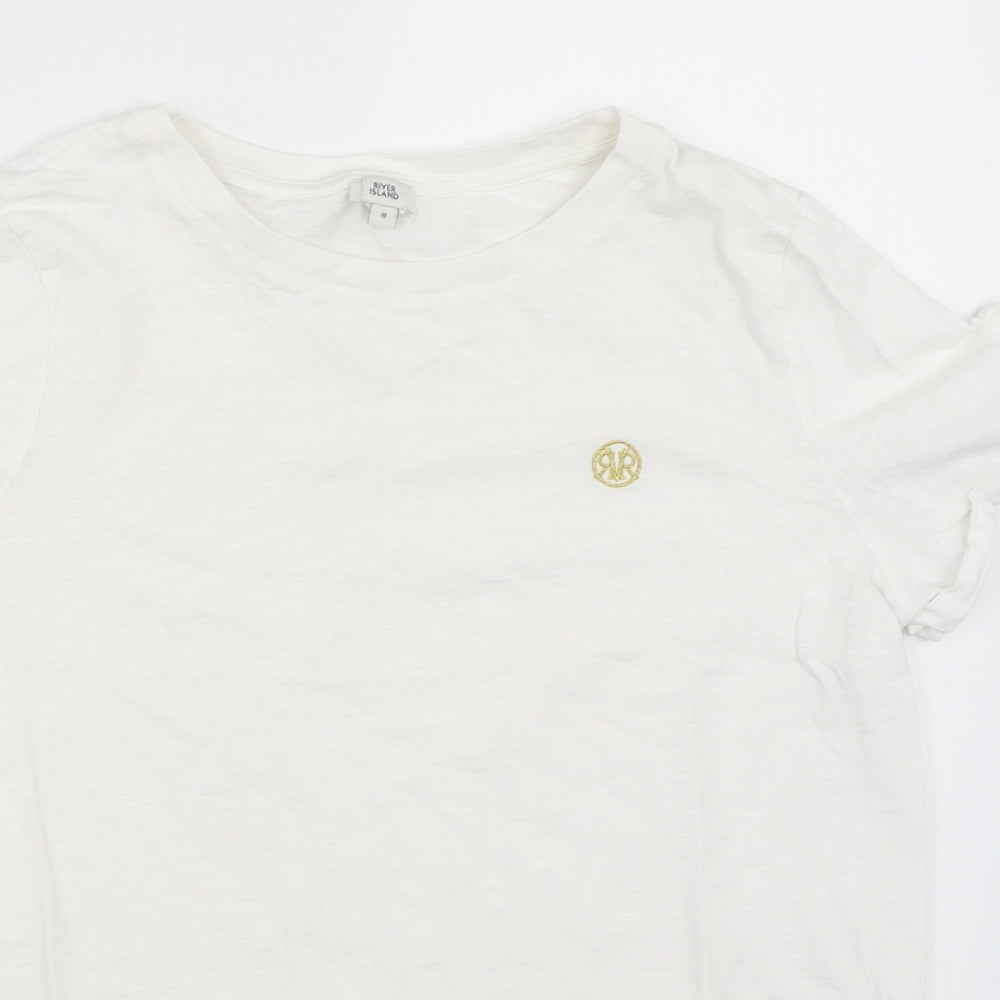River Island Womens White   Basic T-Shirt Size 8