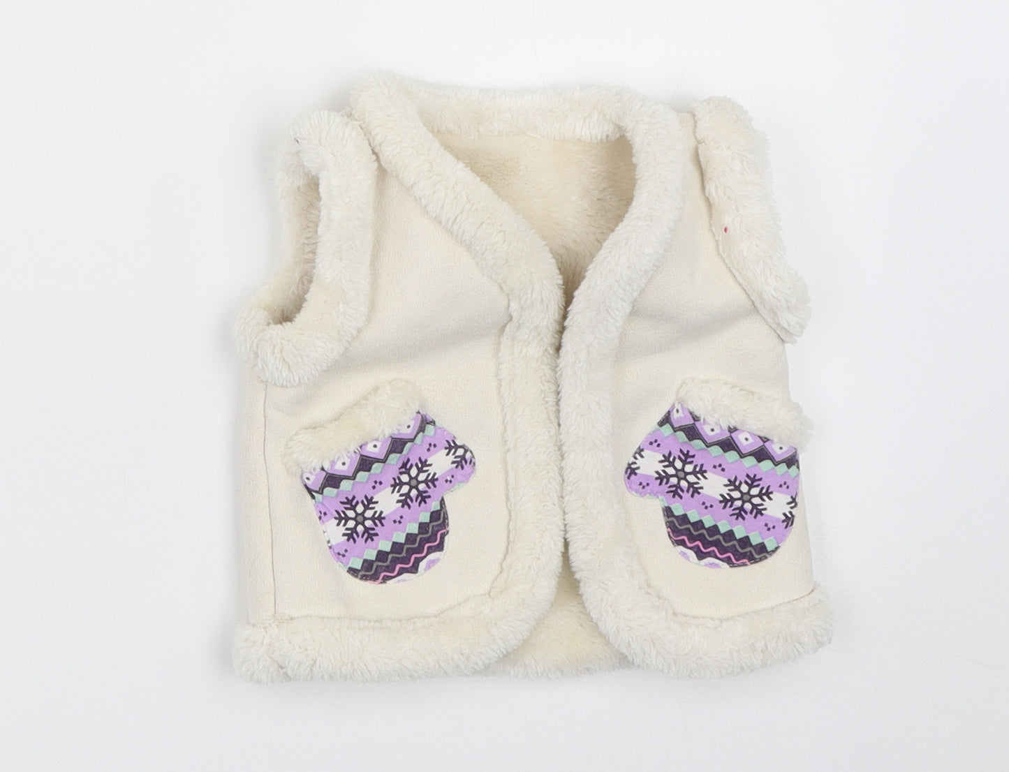 George Girls Ivory   Gilet Coat Size 6-9 Months