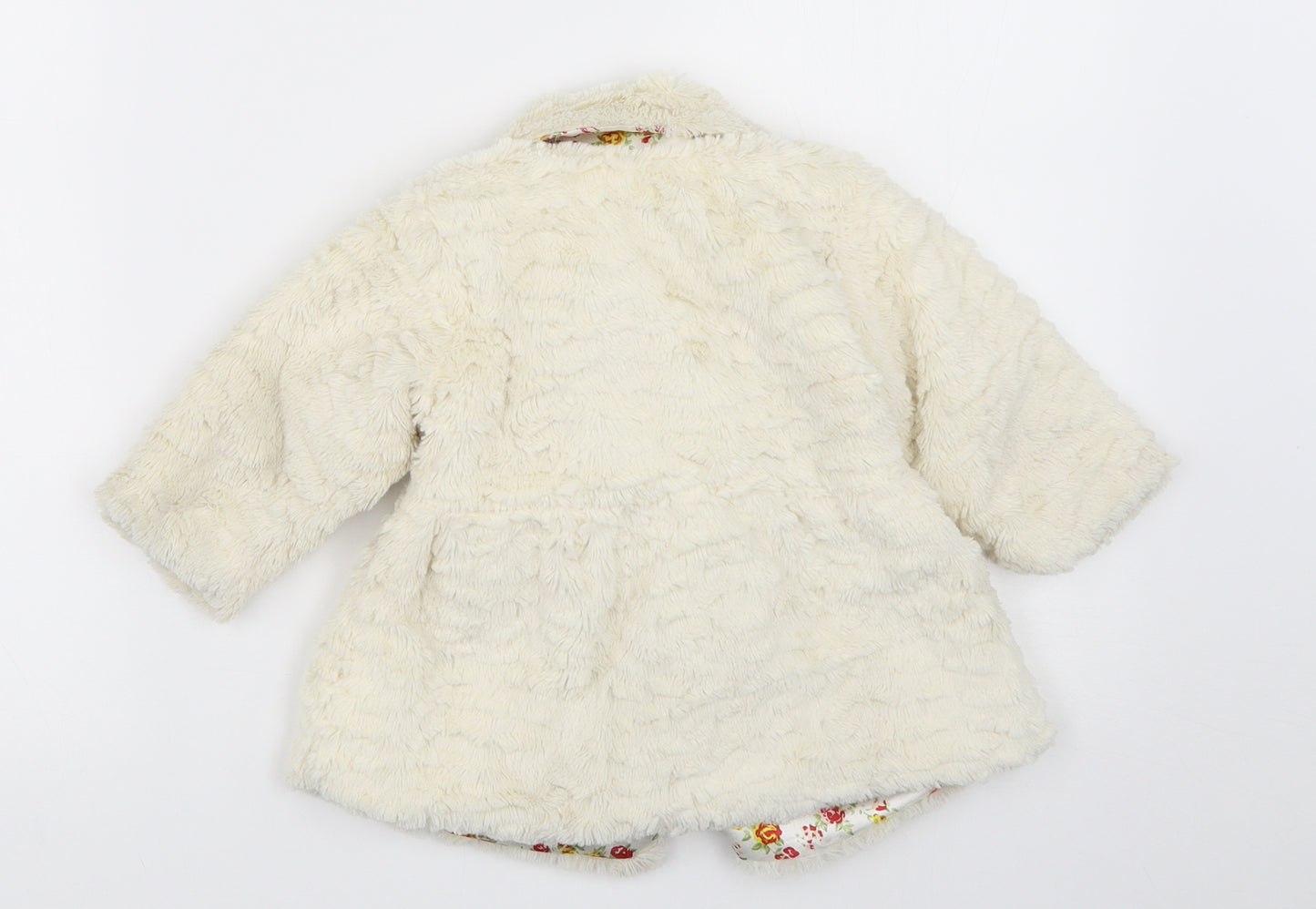 George Girls Ivory   Overcoat Coat Size 6-9 Months