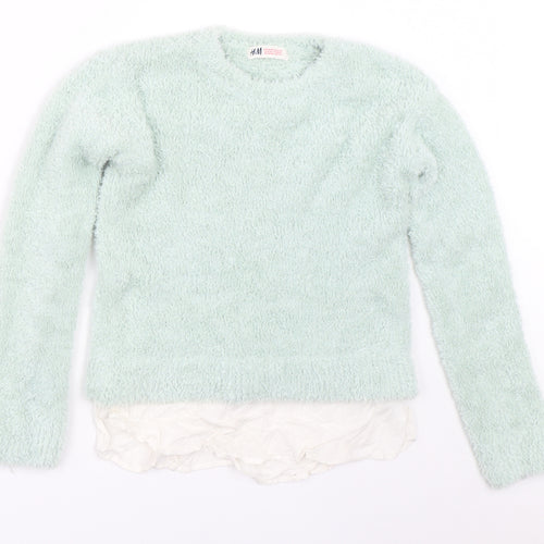 H&M Girls Green   Pullover Jumper Size 11-12 Years