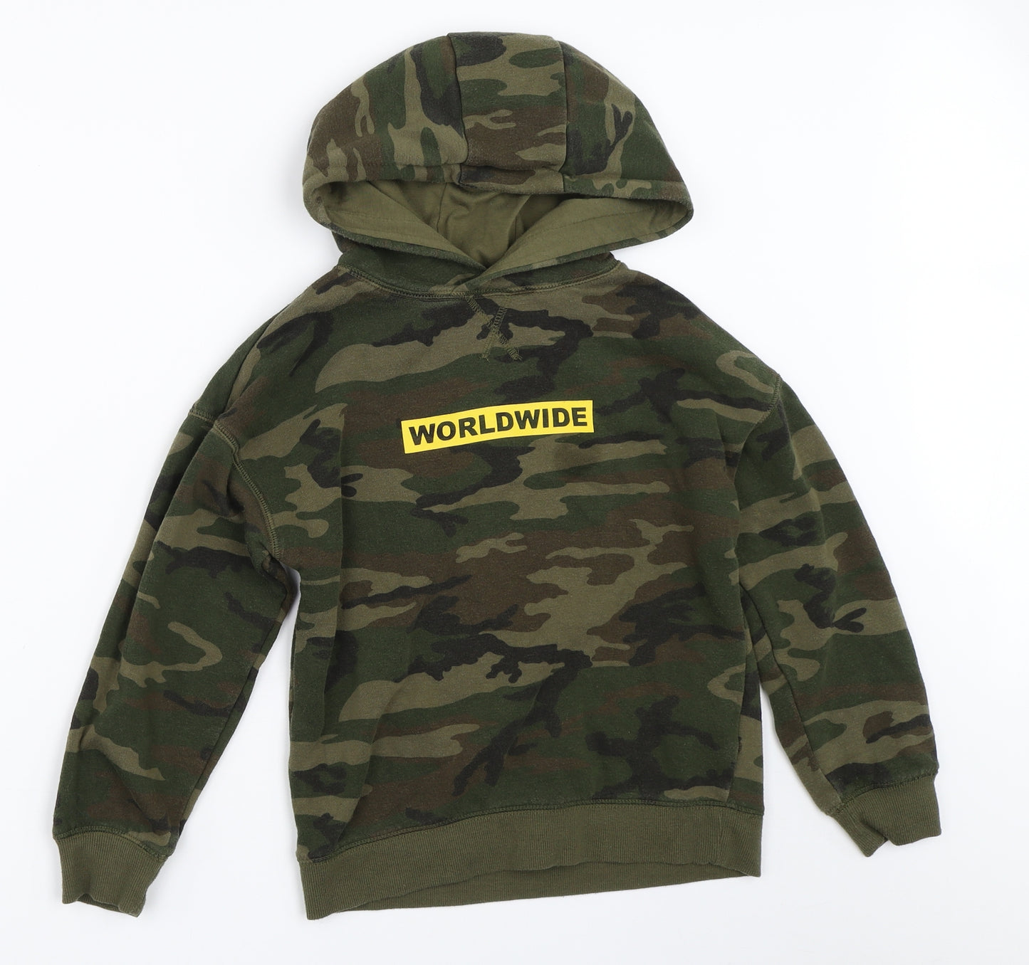 Primark Boys Green Camouflage  Pullover Hoodie Size 8-9 Years
