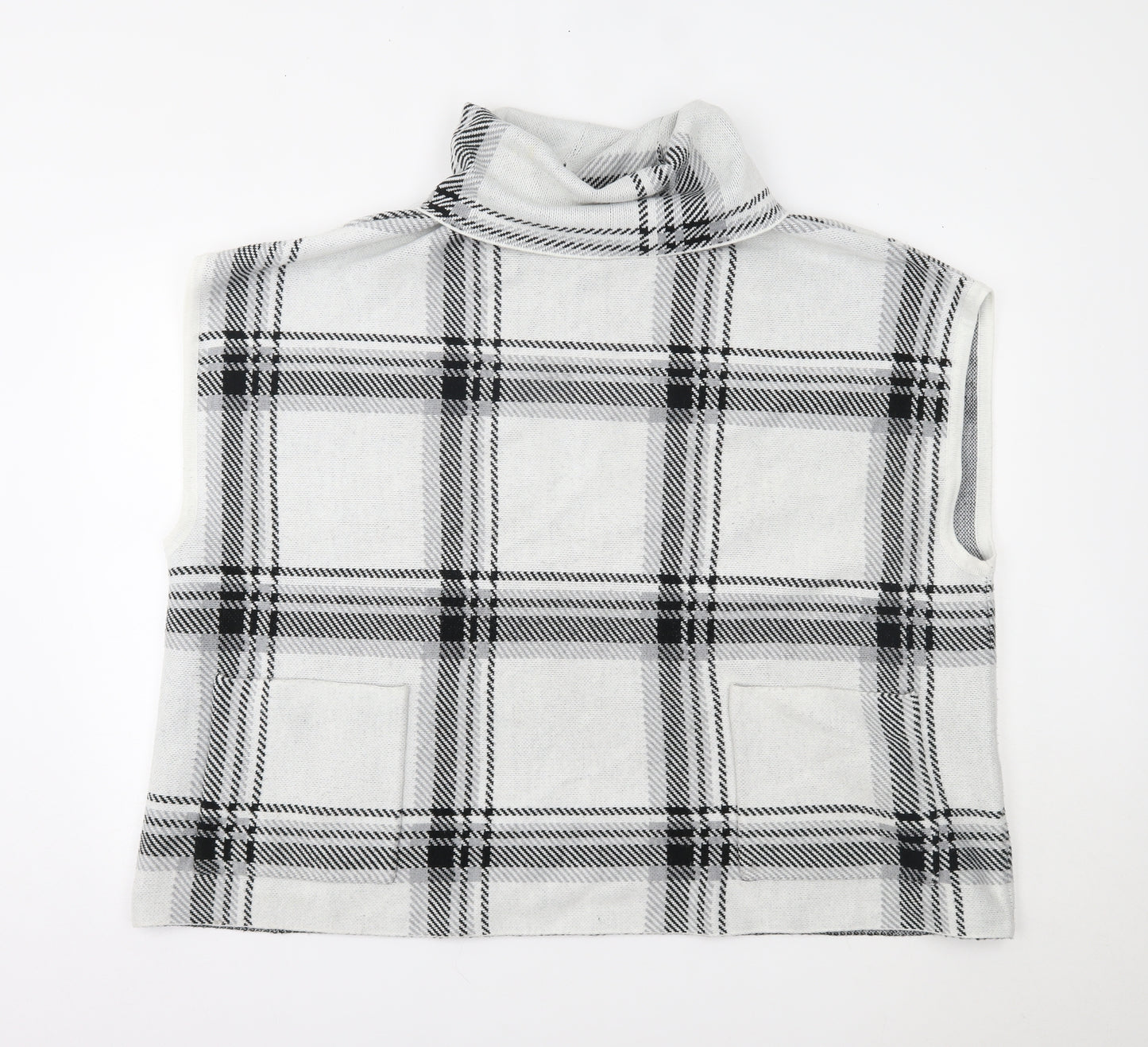 Nutmeg Womens Grey Plaid   Poncho Size 12