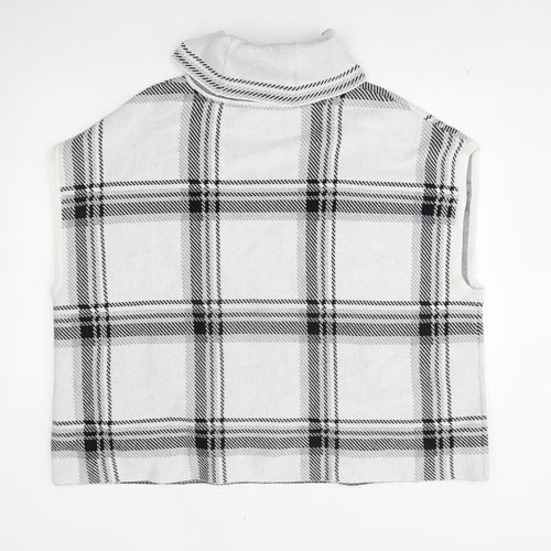 Nutmeg Womens Grey Plaid   Poncho Size 12