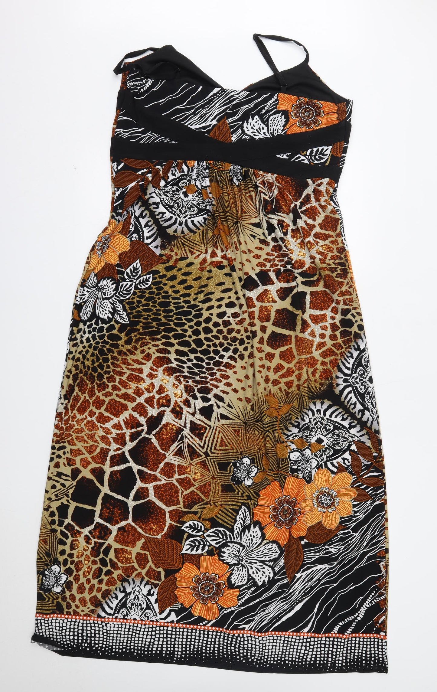 Wallis Womens Brown Animal Print  A-Line  Size 16