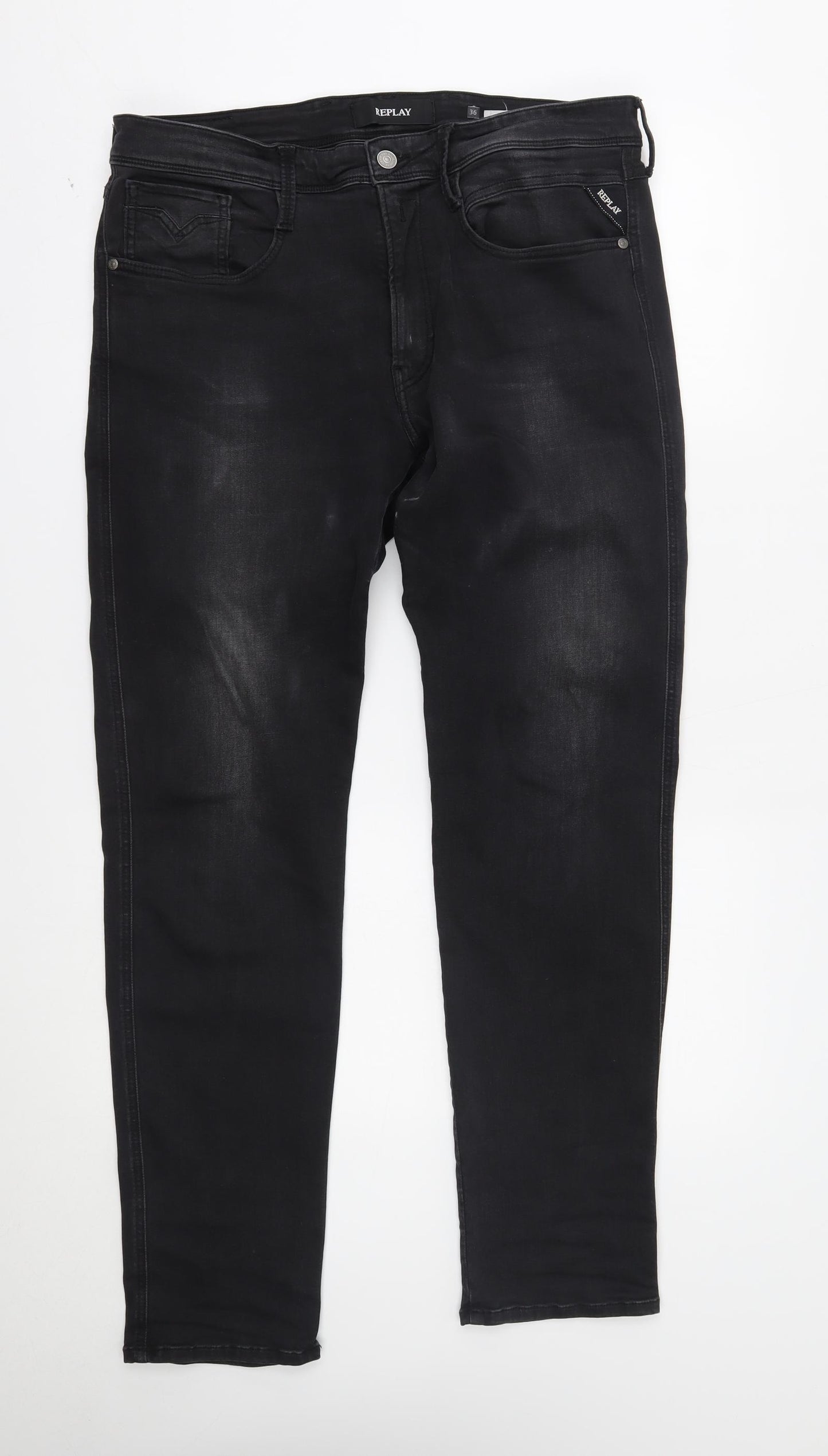 Replay Mens Black   Straight Jeans Size 36 L32 in