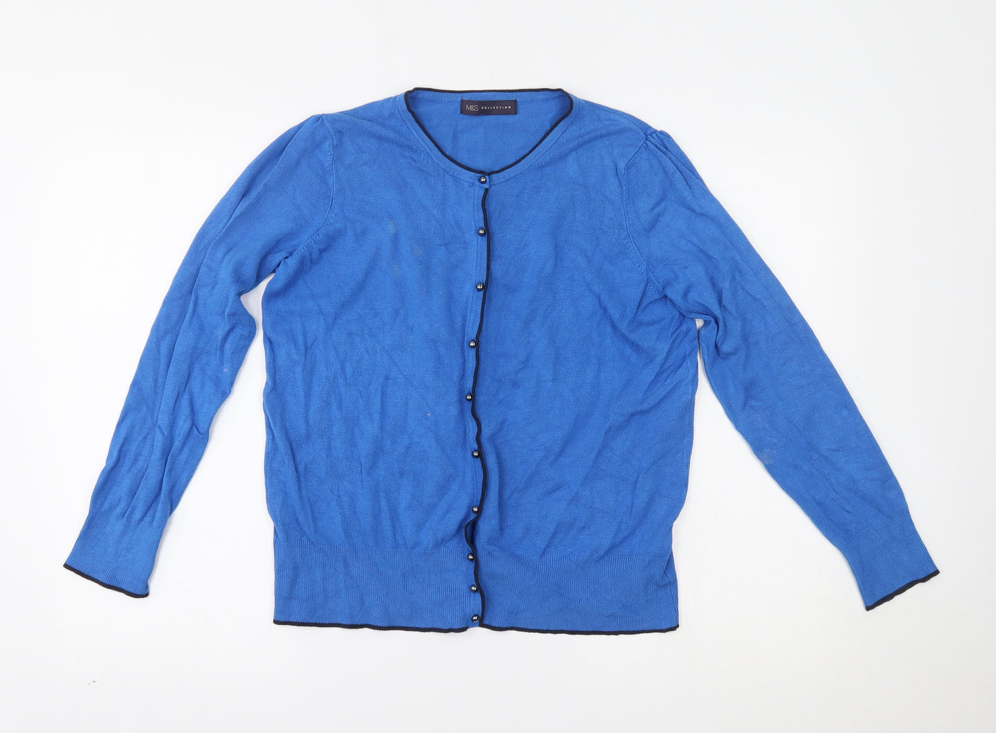 M&S Womens Blue   Cardigan Jumper Size 14