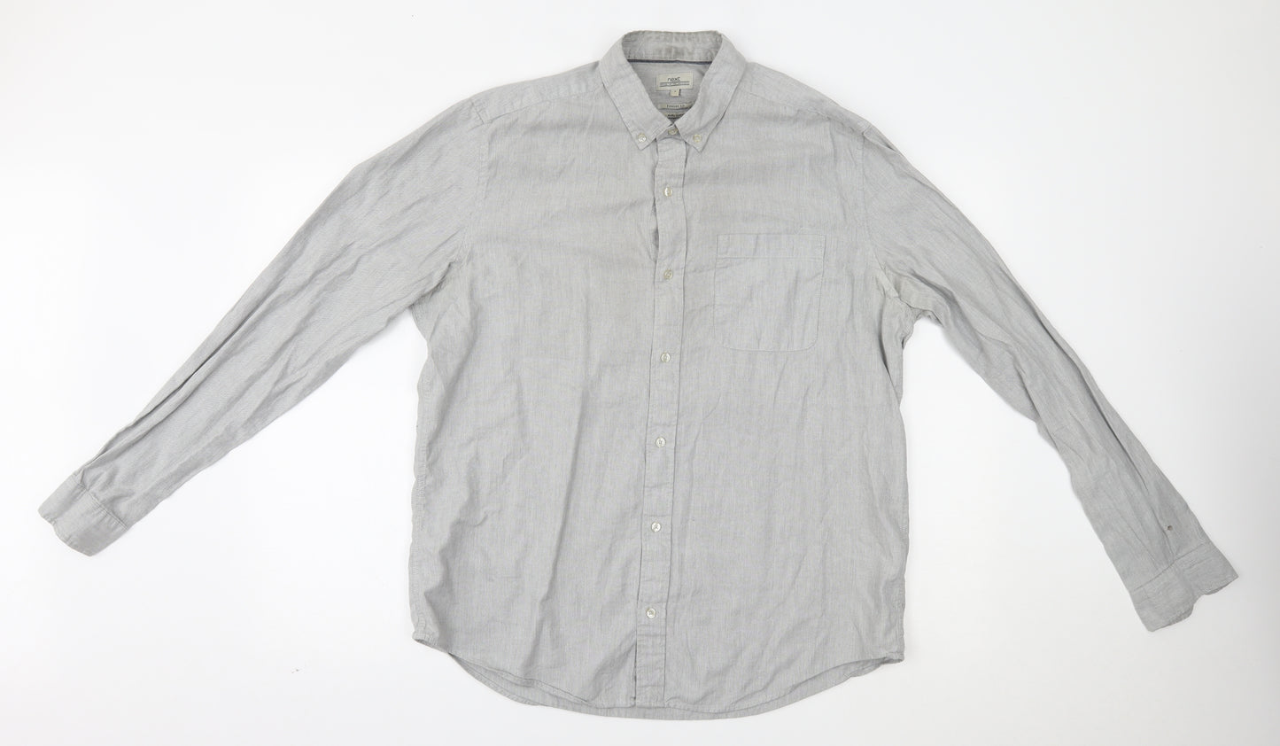 NEXT Mens Grey    Button-Up Size L