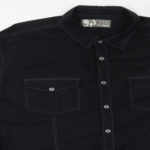 Burton Mens Black Striped   Button-Up Size XL